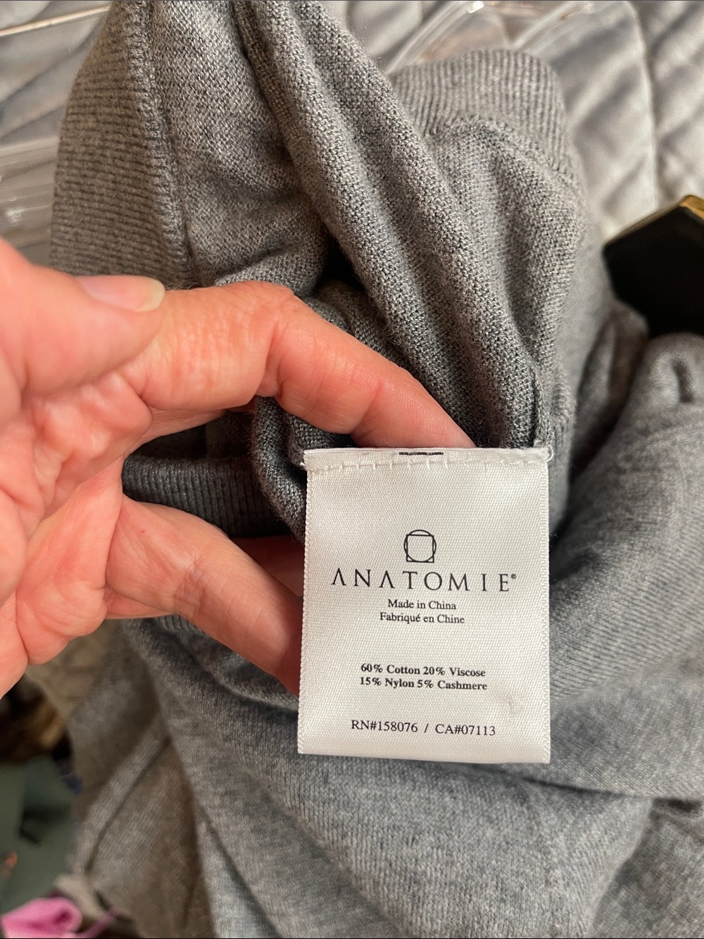 Anatomie Catalina Wide Leg Knit Pant in gray small cashmere cotton blend lounge - Picture 10 of 10